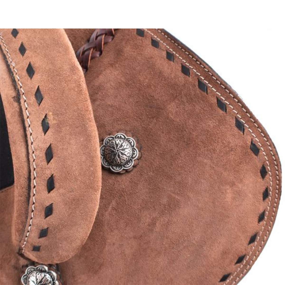 12", 13" DOUBLE T  YOUTH/PONY CHOCOLATE ROUGHOUT BARREL SADDLE - Double T Saddles