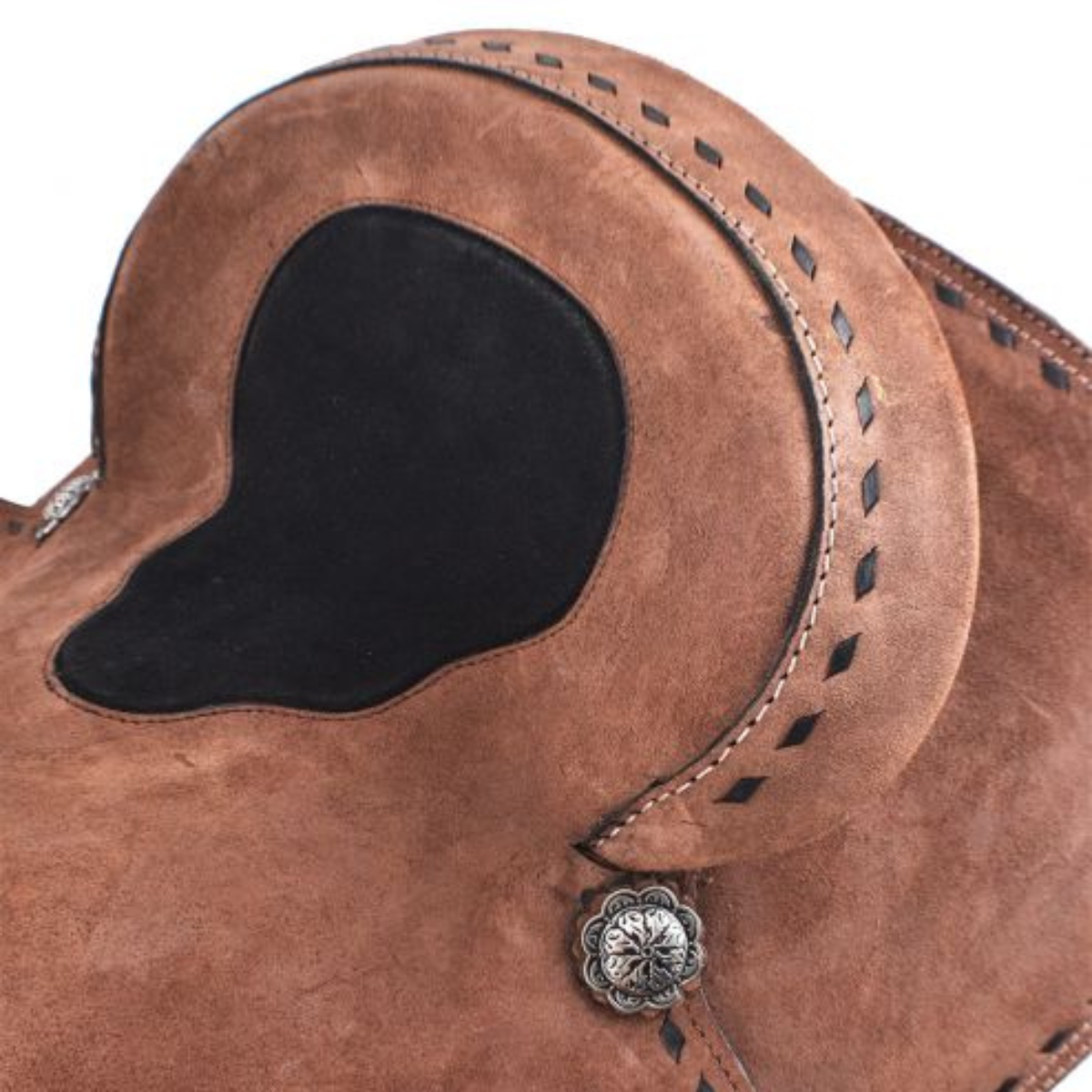 12", 13" DOUBLE T  YOUTH/PONY CHOCOLATE ROUGHOUT BARREL SADDLE - Double T Saddles