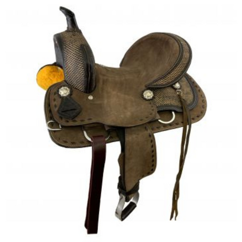 13" DOUBLE T  YOUTH HARD SEAT BARREL STYLE SADDLE - Double T Saddles