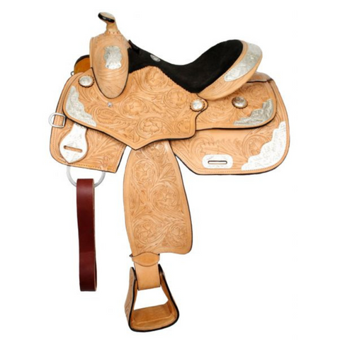 14" FULLY TOOLED DOUBLE T YOUTH SHOW SADDLE - Double T Saddles