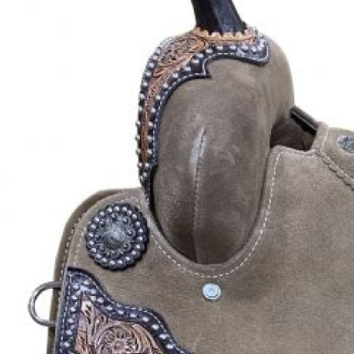 28x30 Barrel Racing Saddle Pad With Hair-On Cheetah & Floral Design