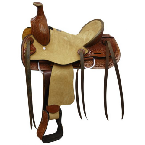 12" DOUBLE T  YOUTH HARD SEAT ROPER STYLE SADDLE - Double T Saddles