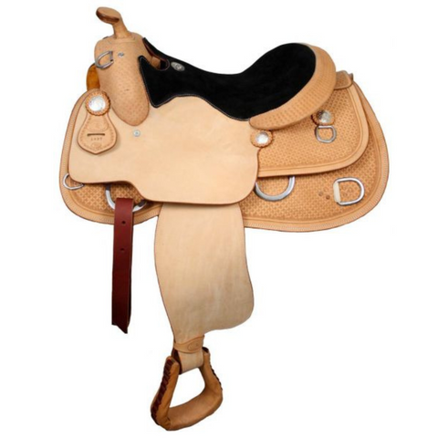 16" , 17" DOUBLE T PREMIUM LEATHER TRAINING SADDLE - Double T Saddles