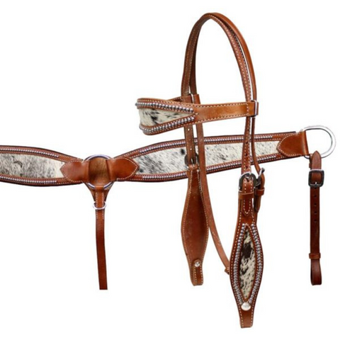 double stitched leather headstall