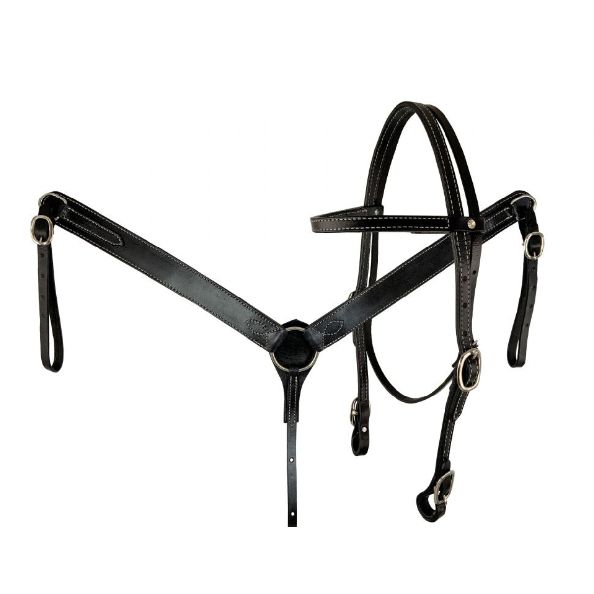Showman  ® Argentina Cow Leather headstall and breast collar set with reins - Double T Saddles