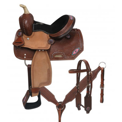 10" DOUBLE T  YOUTH/PONY SADDLE SET - Double T Saddles