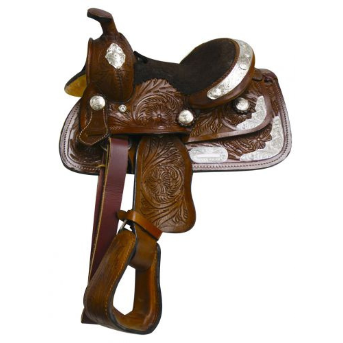 8" FULLY TOOLED DOUBLE T PONY / YOUTH SHOW SADDLE - Double T Saddles