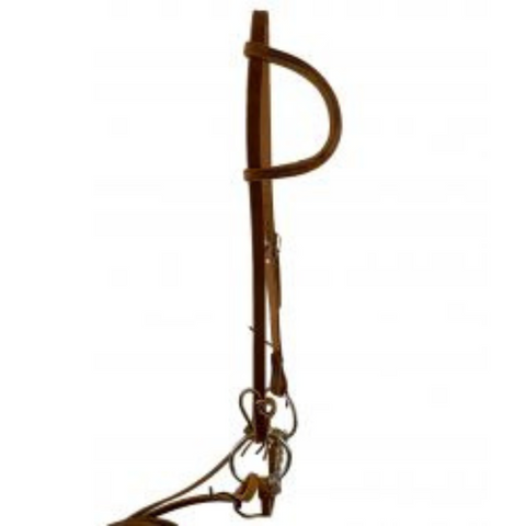 American made oiled harness leather sliding one ear headstall