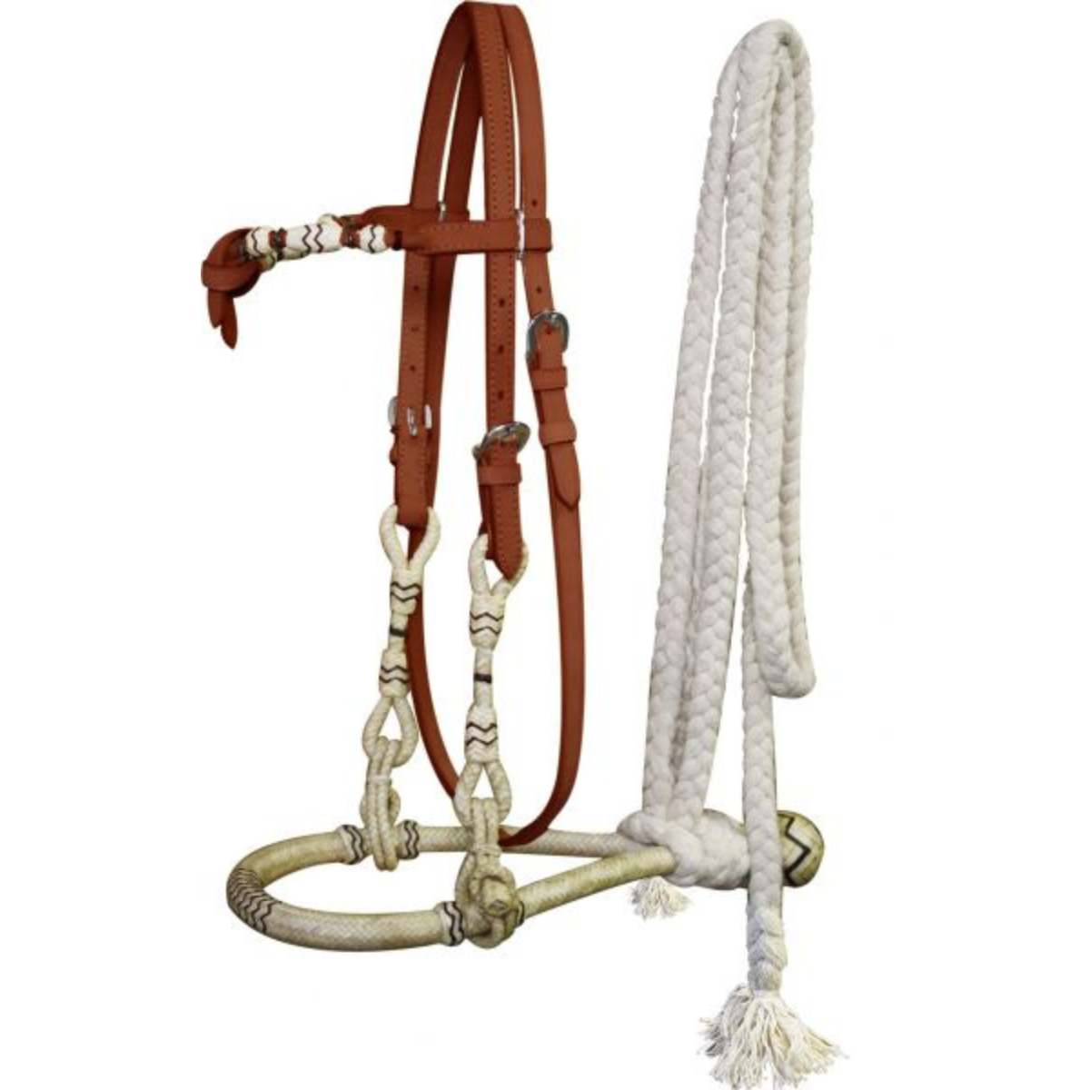 RAWHIDE CORE SHOW BOSAL WITH A COTTON MECATE REIN