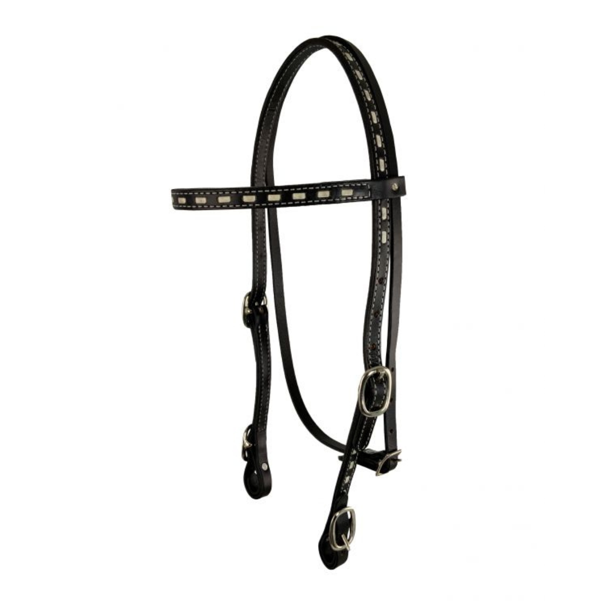 Showman ® Argentina Cow Leather buck stitched headstall. - Double T Saddles