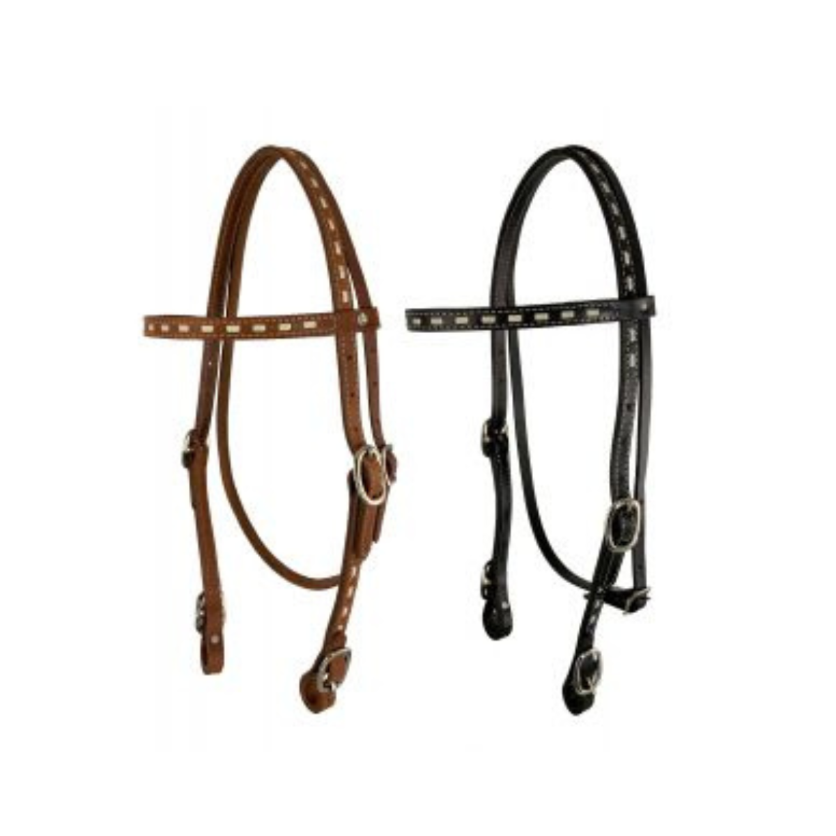 Argentina Cow Leather buck stitched headstall