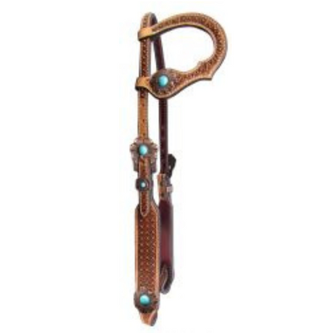 Argentina cow leather single ear headstall