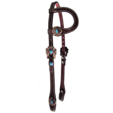 Argentina cow leather single ear headstall