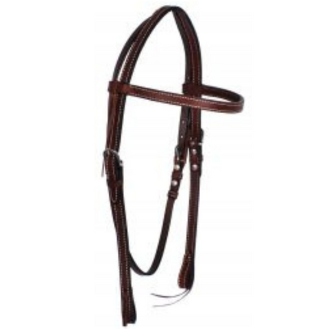 Showman ® Browband Leather Headstall. - Double T Saddles