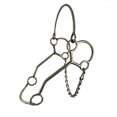Showman ® stainless steel Hackamore with 8" cheek. - Double T Saddles