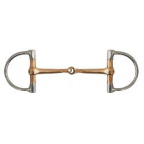 Showman ® 5" copper snaffle D ring bit. - Double T Saddles