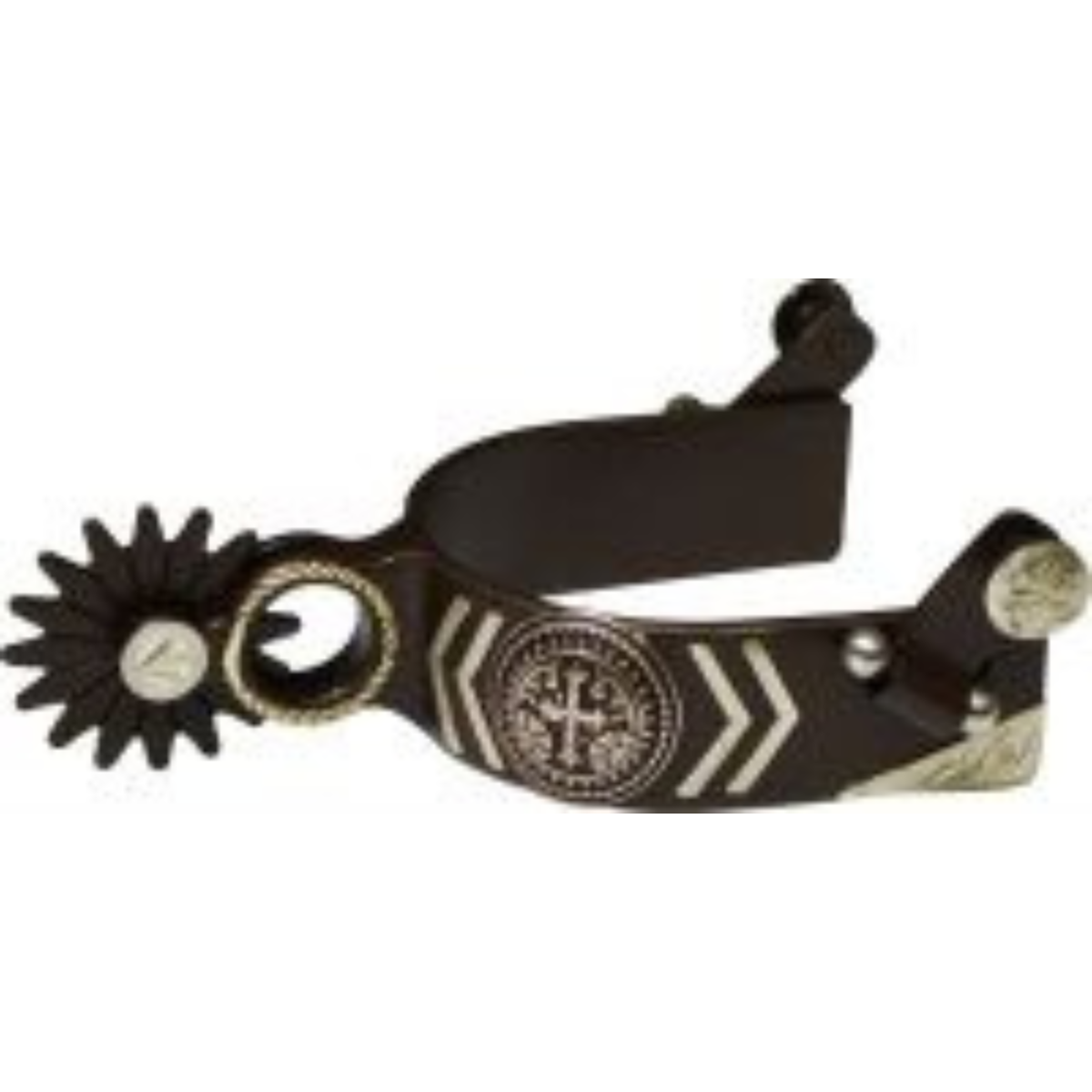 New! Showman women's size antique brown silver show spur main image 0