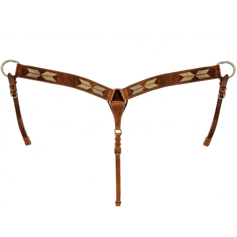 Argentina Cow Leather breast collar with Rawhide Accents