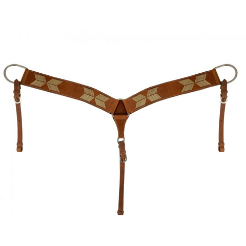 Argentina Cow Leather breast collar with Rawhide Accents