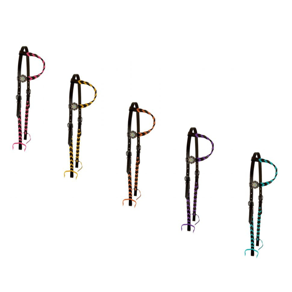 one ear headstall with colorful lacing