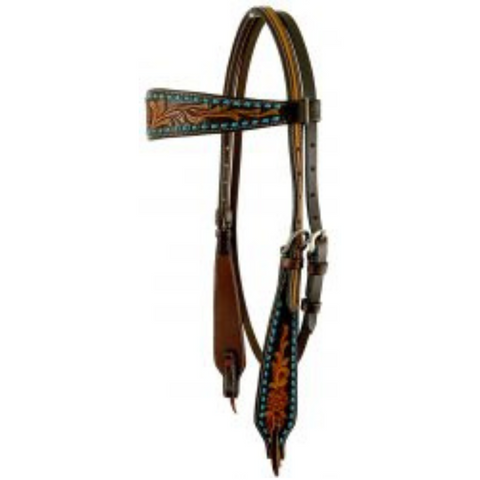 Argentina cow leather  two-tone browband headstall