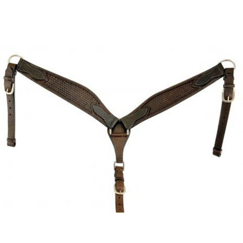 Argentina cow leather basket tooled breast collar