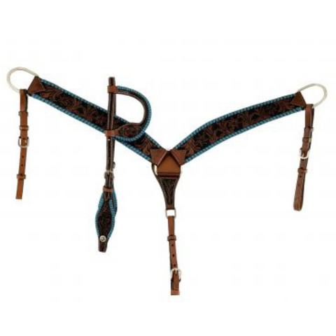 Argentina medium oil cow leather Headstall & BC Set