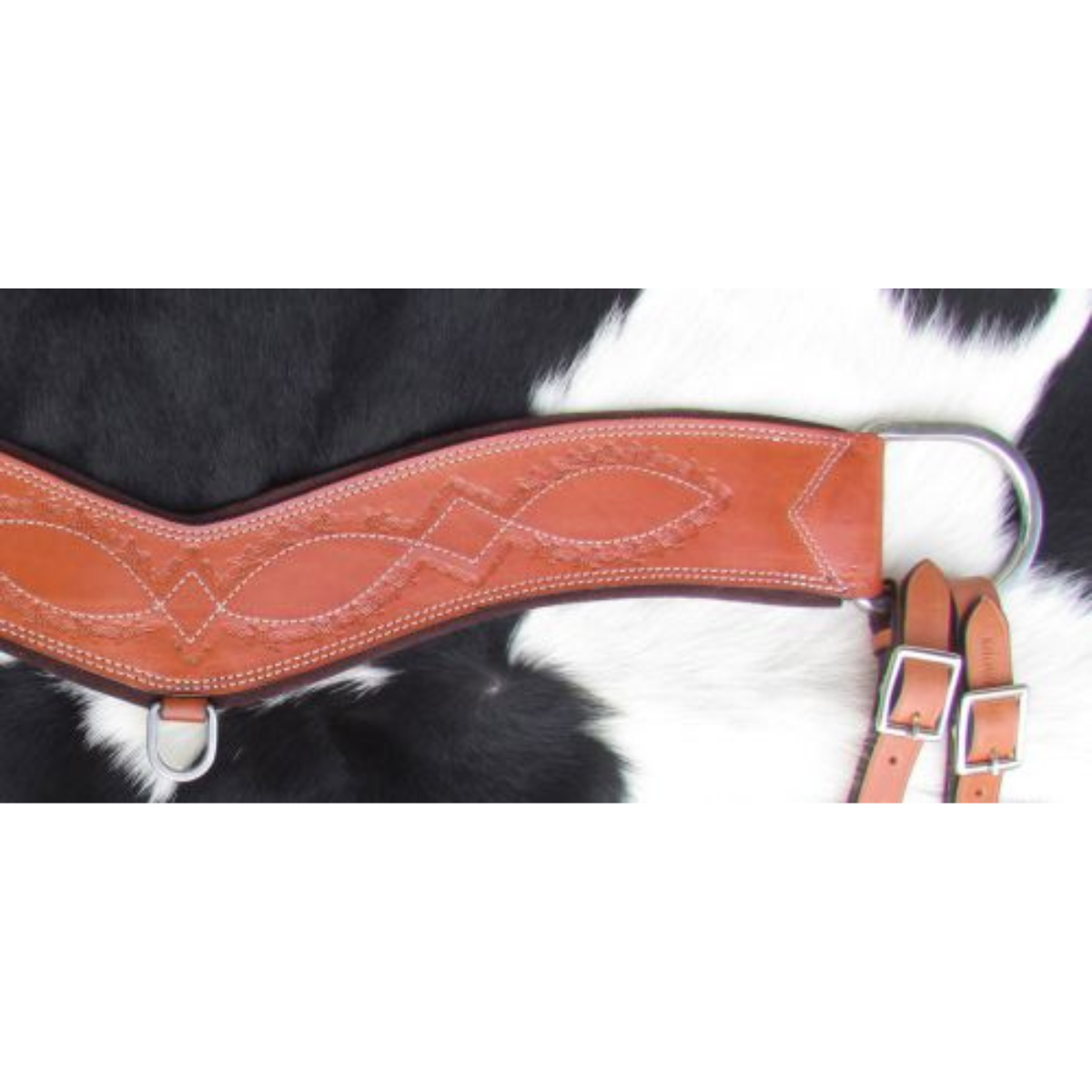 Showman ® Barbwire tooled tripping collar. - Double T Saddles