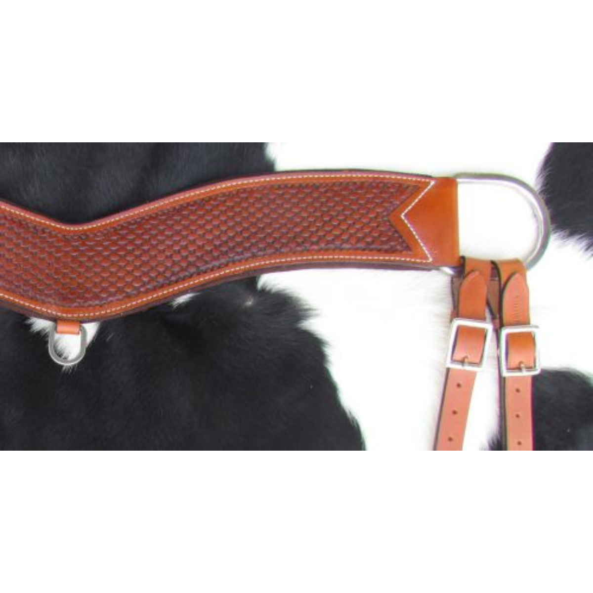 Showman ® Basketweave tooled tripping collar. - Double T Saddles