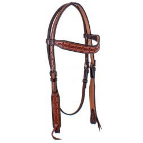 Dark Brown and Medium Argentina cow leather headstall