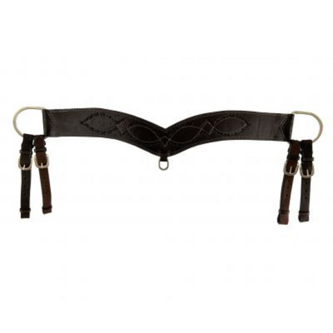 Dark Oil Argentina Cow Leather Barbwire tooled tripping collar