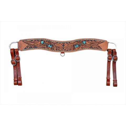  Floral tooled leather tripping collar 