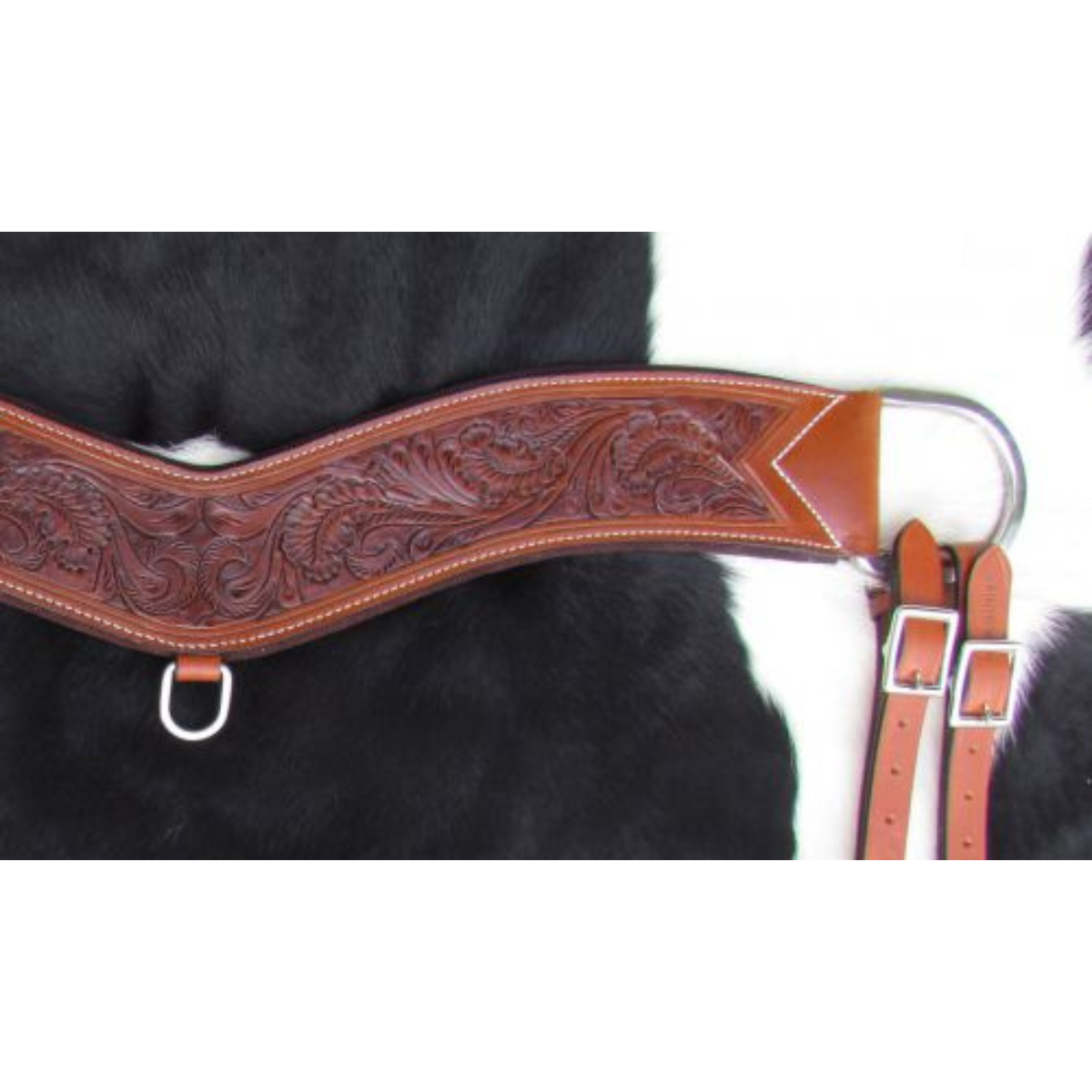 Showman ® Floral tooled tripping collar. - Double T Saddles