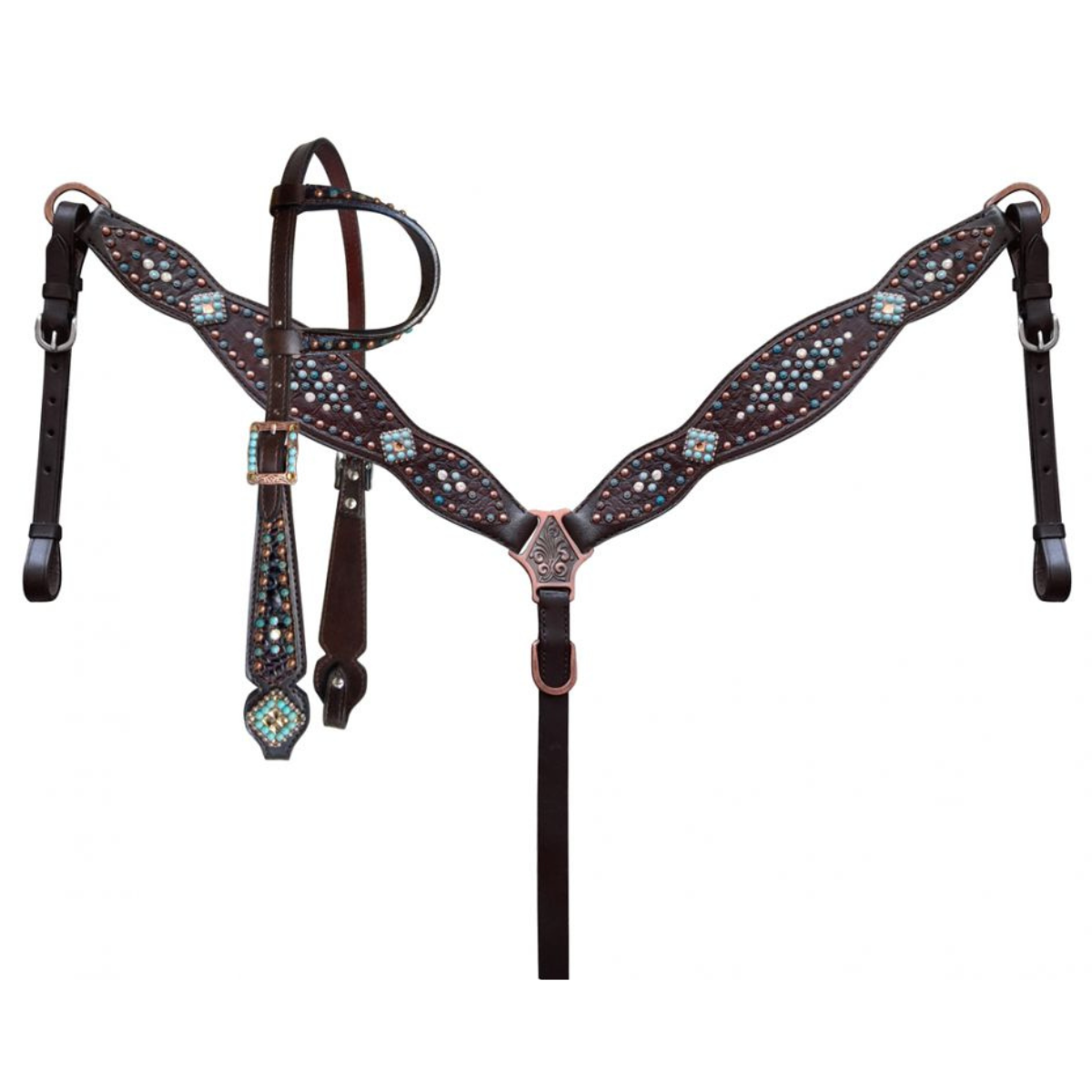 Gator print inlay one ear headstall