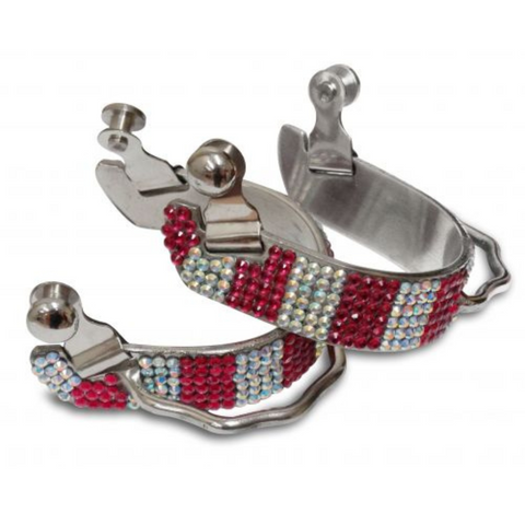 Showman ® Ladies size bling rhinestone bumper spurs. - Double T Saddles