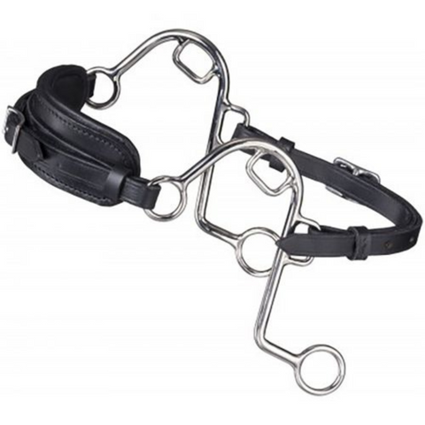 Leather Nose Stainless Steel "S" Hackamore.
