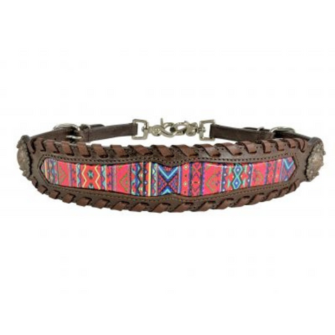  Leather Pink Aztec Print wither strap