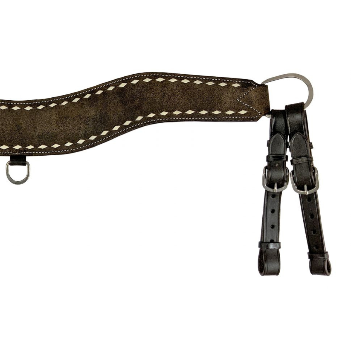 Showman ® Leather tripping collar with white buckstitch accent. - Double T Saddles