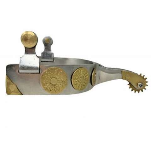 Men's Stainless Steel S spurs with brass accents