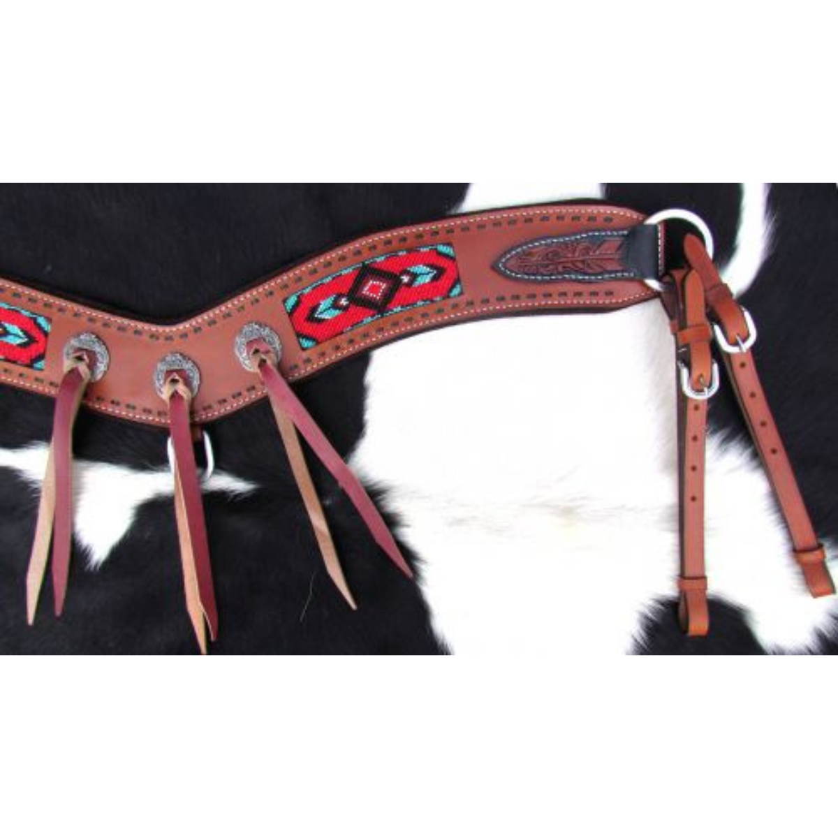 Showman ® Navajo Beaded Inlay tripping collar. - Double T Saddles