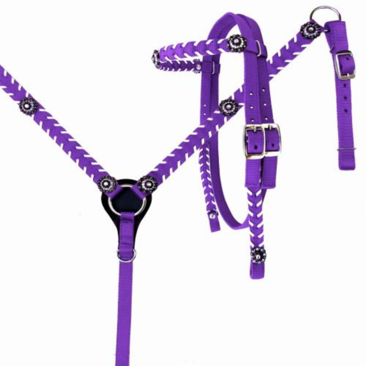 Showman ® Nylon headstall and breast collar set - Double T Saddles