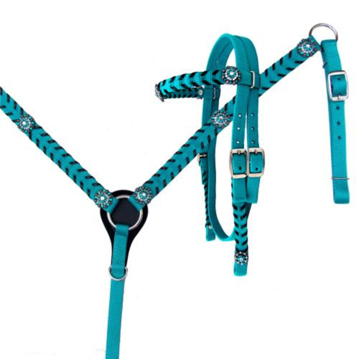 Showman ® Nylon headstall and breast collar set - Double T Saddles