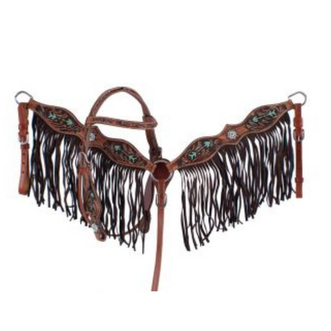 Showman ® PONY  Hand painted arrow design headstall and breast collar. - Double T Saddles
