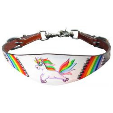 PONY SIZE Rainbow Unicorn print wither strap