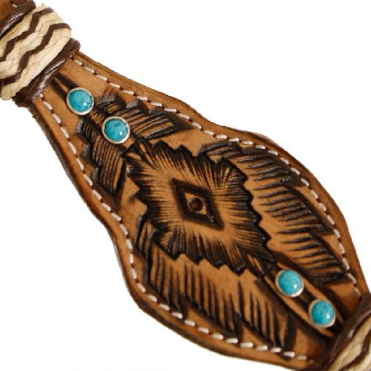 Showman ® Rawhide Braided Browband Headstall and Breastcollar Set. - Double T Saddles