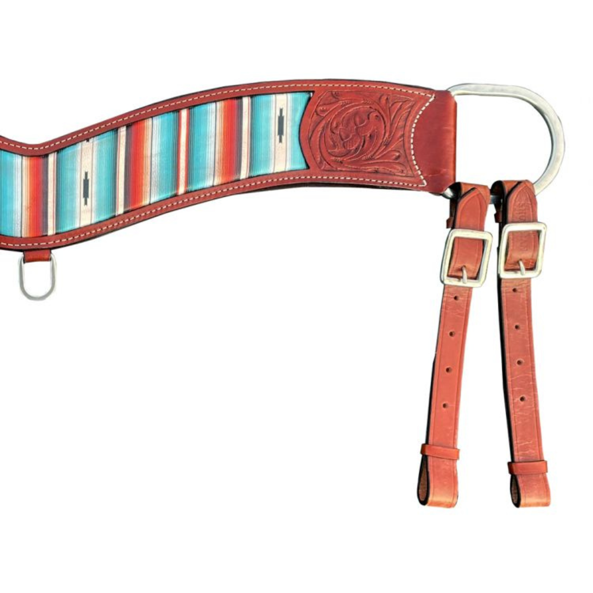 Showman ® Serape Southwest print leather tripping collar. - Double T Saddles