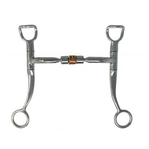 Stainless Steel Snaffle Bit with Copper Roller.