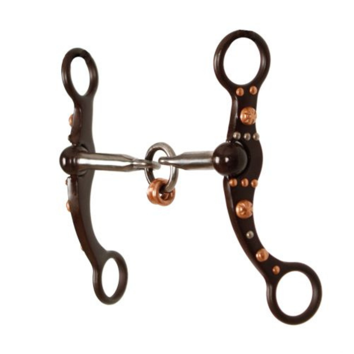 Style Steel Bit brown steel bit with engraved copper studs