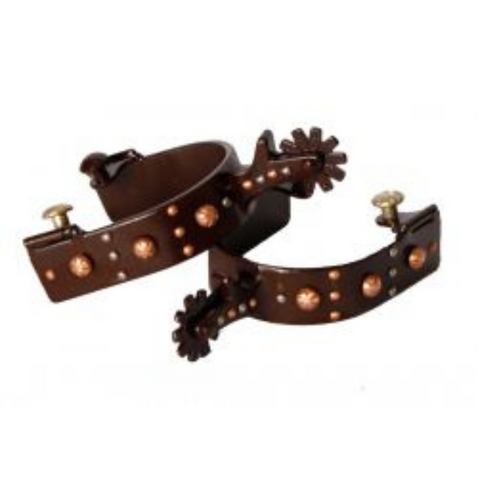 Showman ® brown steel spur with copper studed cross. main image 1