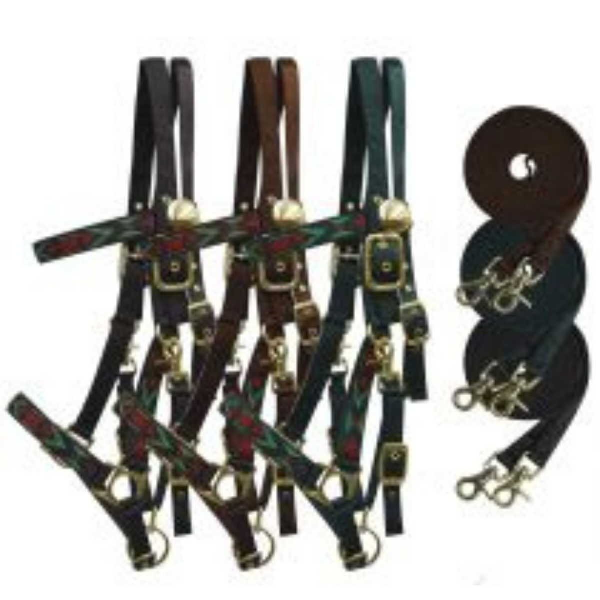  nylon halter bridle combination with reins